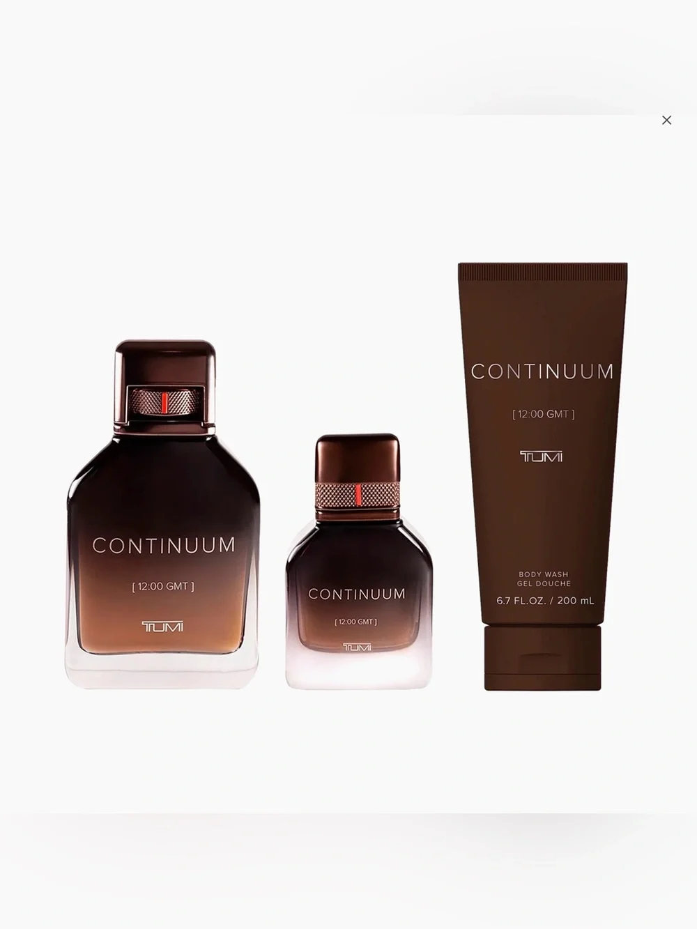 NEW TUMI Continuum 12:00 GMT for Men Spray Cologne 3Pc Travel Set.